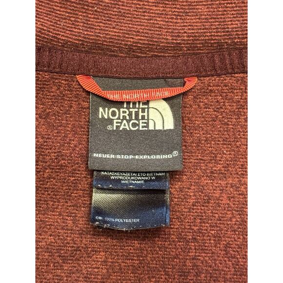 Large The North Face Burgundy Quarter Zip Fleece - Picture 4 of 9